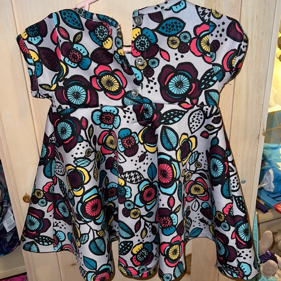 First Impressions Grey Flower Dress - Picture 2 of 4